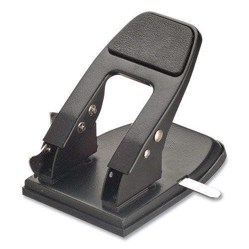 50-Sheet Heavy-Duty Two-Hole Punch with Padded Handle, 1/4" Holes, Black-(OIC90082)