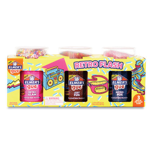 Gue Premade, Retro Flash Slime Kit, 24 oz, Assorted Colors-(EPI2122911)