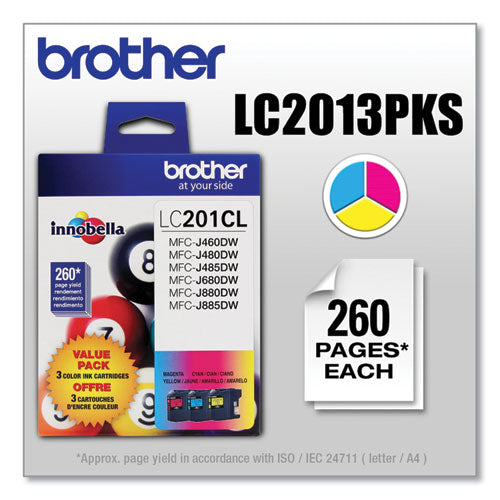 LC2013PKS Innobella Ink, 260 Page-Yield, Cyan/Magenta/Yellow-(BRTLC2013PKS)