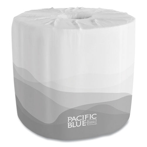 Pacific Blue Basic Bathroom Tissue, Septic Safe, 1-Ply, White, 1,210 Sheets/Roll, 80 Rolls/Carton-(GPC1458001)