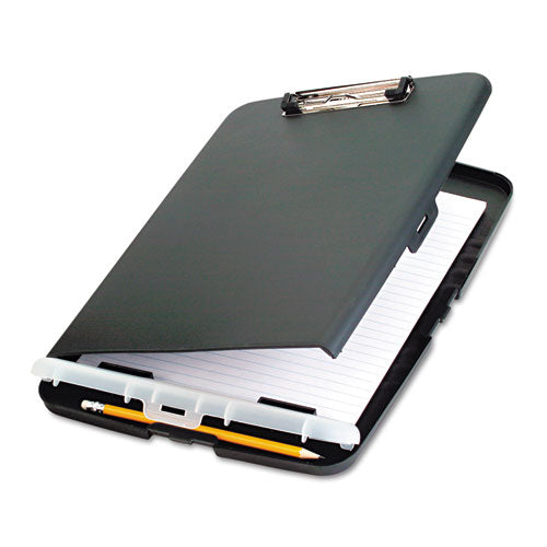 Low Profile Storage Clipboard, 0.5" Clip Capacity, Holds 8.5 x 11 Sheets, Charcoal-(OIC83308)