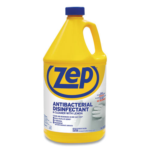 Antibacterial Disinfectant, Lemon Scent, 1 gal, 4/Carton-(ZPEZUBAC128CT)