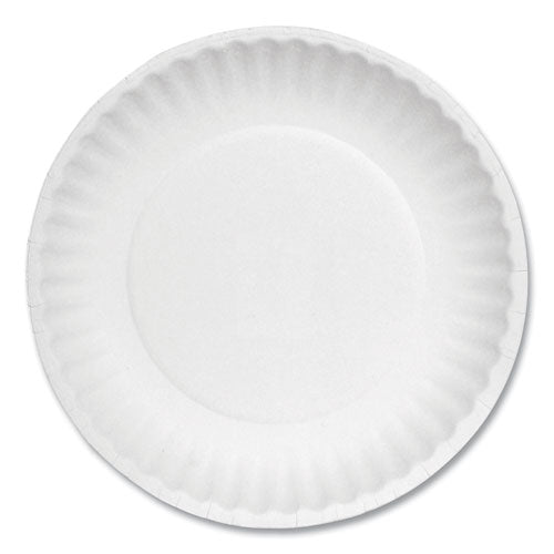 White Paper Plates, 6" dia, 100/Pack, 10 Packs/Carton-(AJMPP6GREWH)