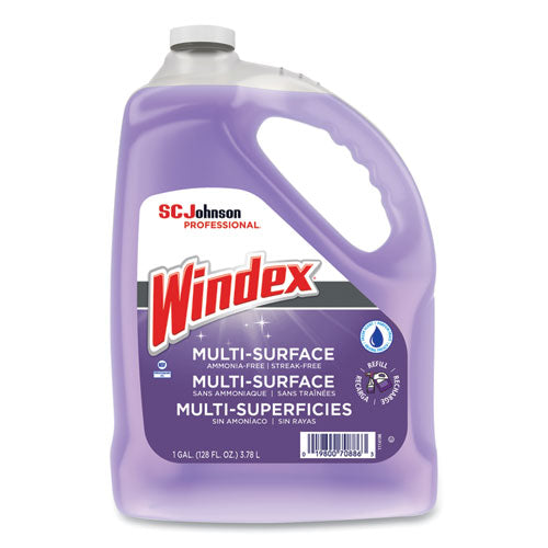 Non-Ammoniated Glass/Multi Surface Cleaner, Pleasant Scent, 128 oz Bottle, 4/CT-(SJN697262)