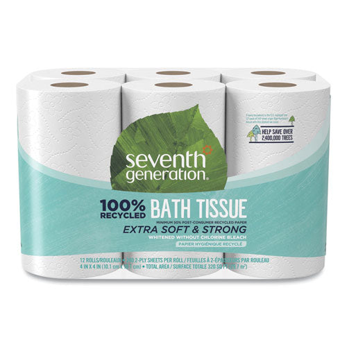 100% Recycled Bathroom Tissue, Septic Safe, 2-Ply, White, 240 Sheets/Roll, 12 Rolls/Pack, 4 Packs/Carton-(SEV13733CT)