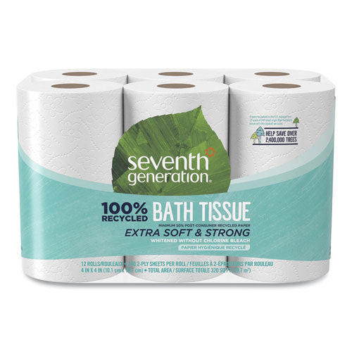 100% Recycled Bathroom Tissue, Septic Safe, 2-Ply, White, 240 Sheets/Roll, 12/Pack-(SEV13733PK)