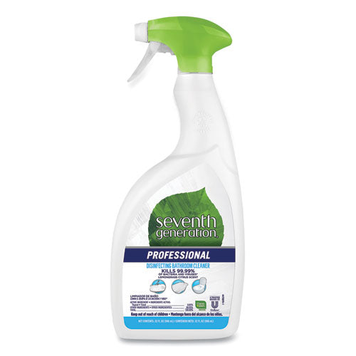 Disinfecting Bathroom Cleaner, Lemongrass Citrus, 32 oz Spray Bottle, 4/Carton-(SEV44980CT)