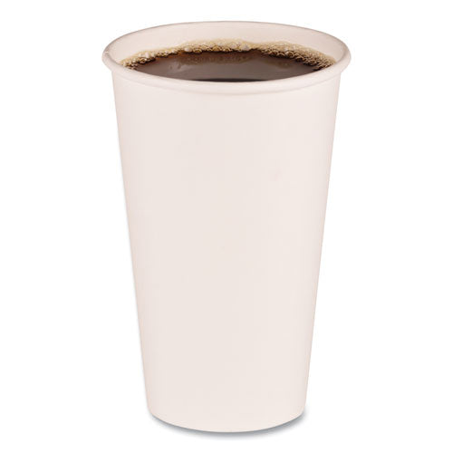 Paper Hot Cups, 16 oz, White, 20 Cups/Sleeve, 50 Sleeves/Carton-(BWKWHT16HCUP)