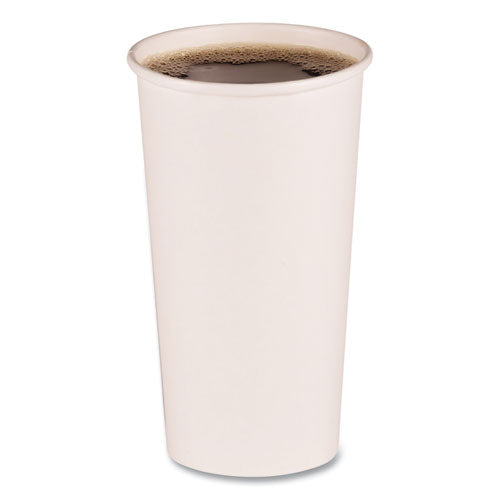 Paper Hot Cups, 20 oz, White, 12 Cups/Sleeve, 50 Sleeves/Carton-(BWKWHT20HCUP)