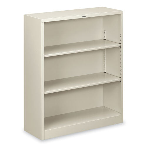 Metal Bookcase, Three-Shelf, 34.5w x 12.63d x 41h, Light Gray-(HONS42ABCQ)