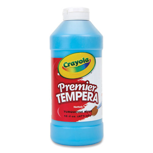 Premier Tempera Paint, Turquoise, 16 oz Bottle-(CYO541216048)