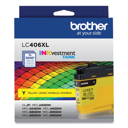 LC406XLYS INKvestment High-Yield Ink, 5,000 Page-Yield, Yellow-(BRTLC406XLYS)