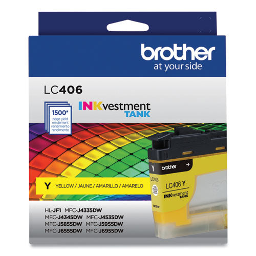 LC406YS INKvestment Ink, 1,500 Page-Yield, Yellow-(BRTLC406YS)