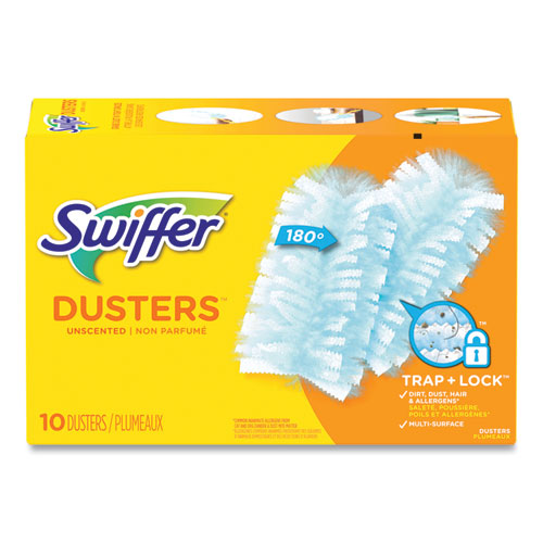 Refill Dusters, Dust Lock Fiber, Light Blue, Unscented, 10/Box, 4 Box/Carton-(PGC21459CT)