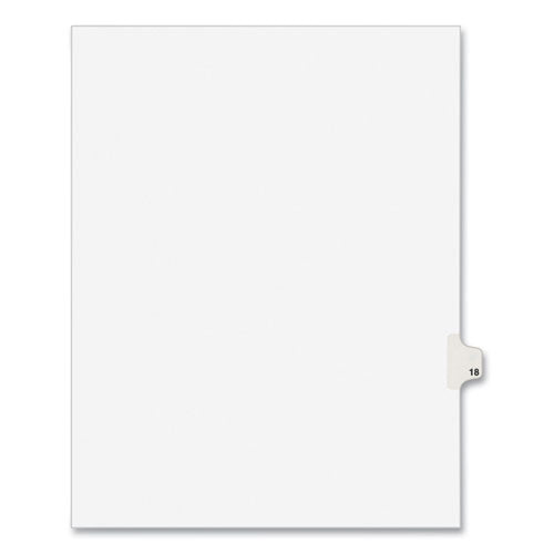 Preprinted Legal Exhibit Side Tab Index Dividers, Avery Style, 10-Tab, 18, 11 x 8.5, White, 25/Pack, (1018)-(AVE01018)