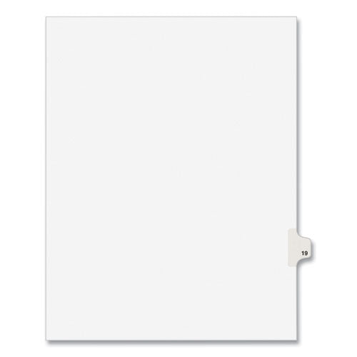 Preprinted Legal Exhibit Side Tab Index Dividers, Avery Style, 10-Tab, 19, 11 x 8.5, White, 25/Pack, (1019)-(AVE01019)