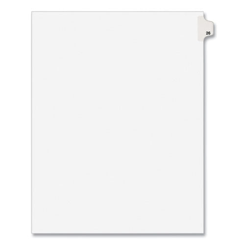 Preprinted Legal Exhibit Side Tab Index Dividers, Avery Style, 10-Tab, 26, 11 x 8.5, White, 25/Pack, (1026)-(AVE01026)