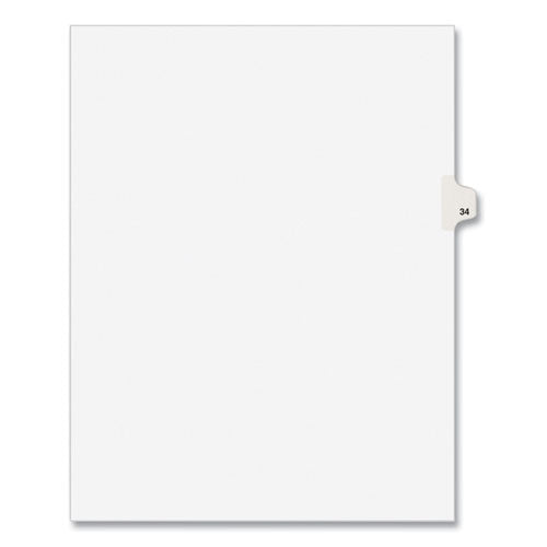 Preprinted Legal Exhibit Side Tab Index Dividers, Avery Style, 10-Tab, 34, 11 x 8.5, White, 25/Pack, (1034)-(AVE01034)