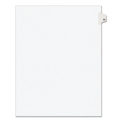 Preprinted Legal Exhibit Side Tab Index Dividers, Avery Style, 10-Tab, 52, 11 x 8.5, White, 25/Pack, (1052)-(AVE01052)