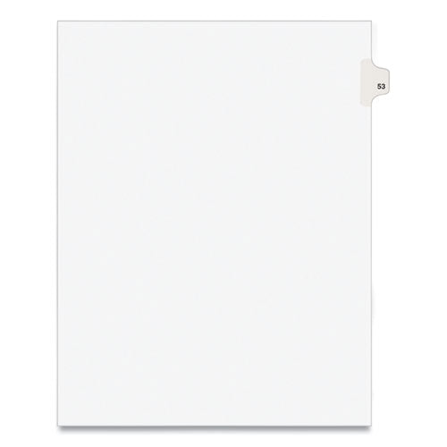 Preprinted Legal Exhibit Side Tab Index Dividers, Avery Style, 10-Tab, 53, 11 x 8.5, White, 25/Pack, (1053)-(AVE01053)