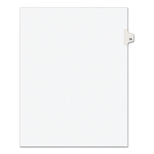 Preprinted Legal Exhibit Side Tab Index Dividers, Avery Style, 10-Tab, 55, 11 x 8.5, White, 25/Pack, (1055)-(AVE01055)