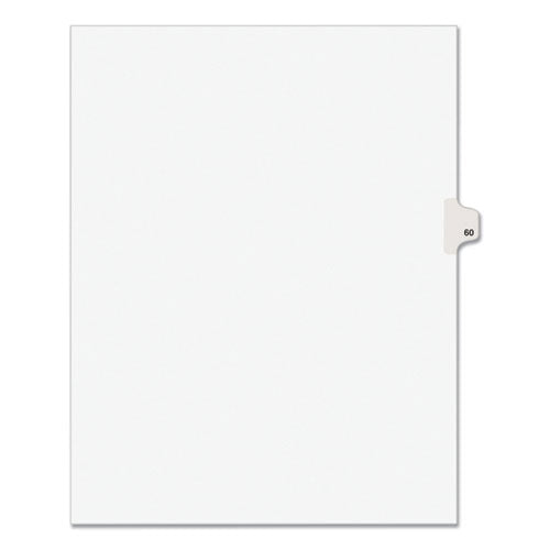 Preprinted Legal Exhibit Side Tab Index Dividers, Avery Style, 10-Tab, 60, 11 x 8.5, White, 25/Pack, (1060)-(AVE01060)