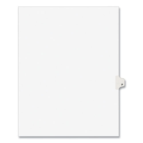 Preprinted Legal Exhibit Side Tab Index Dividers, Avery Style, 26-Tab, P, 11 x 8.5, White, 25/Pack, (1416)-(AVE01416)