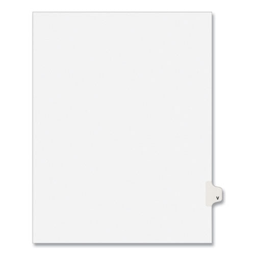 Preprinted Legal Exhibit Side Tab Index Dividers, Avery Style, 26-Tab, V, 11 x 8.5, White, 25/Pack, (1422)-(AVE01422)