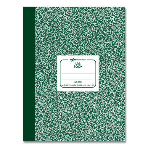 Lab Notebook, Wide/Legal Rule, Green Marble Cover, (96) 10.13 x 7.88 Sheets-(RED53010)