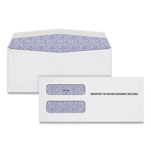 1099 Double Window Envelope, Commercial Flap, Gummed Closure, 3.75 x 8.75, White, 24/Pack-(TOP22223)