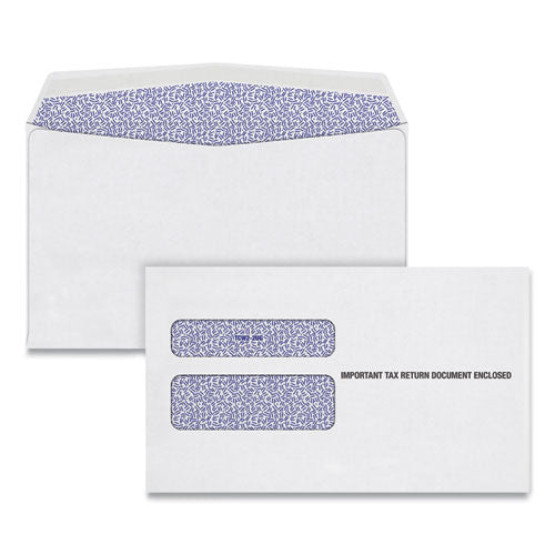 W-2 Laser Double Window Envelope, Commercial Flap, Gummed Closure, 5.63 x 9, White, 24/Pack-(TOP2219C)