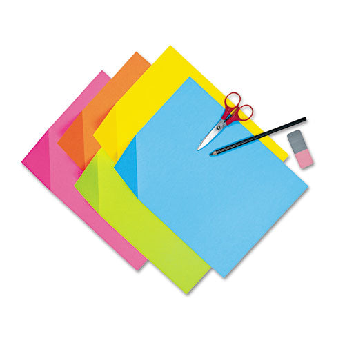 Colorwave Super Bright Tagboard, 9 x 12, Blue, Orange, Yellow, 100 Sheets/Pack-(PAC1709)