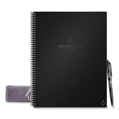 Fusion Smart Notebook, Seven Assorted Page Formats, Black Cover, (21) 11 x 8.5 Sheets-(RKBFLRCAFR)