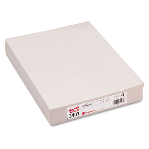 White Newsprint, 30 lb Newsprint Weight, 9 x 12, White, 500/Pack-(PAC3407)