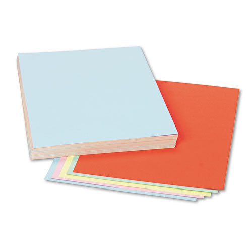 Assorted Colors Tagboard, 12 x 9, Blue, Canary, Green, Orange, Pink, 100/Pack-(PAC5171)