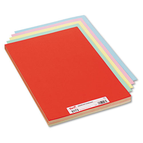 Assorted Colors Tagboard, 12 x 18, Blue, Canary, Green, Orange, Pink, 100/Pack-(PAC5173)