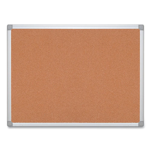 Earth Cork Board, 36 x 24, Natural Surface, Silver Aluminum Frame-(BVCCA031790)