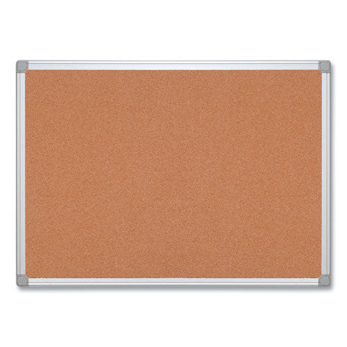 Earth Cork Board, 48 x 36, Natural Surface, Silver Aluminum Frame-(BVCCA051790)