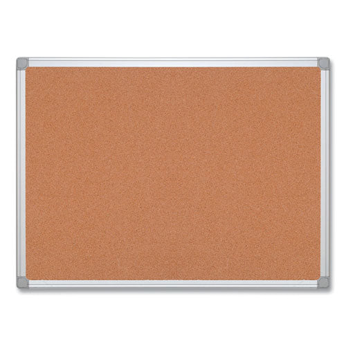 Earth Cork Board, 72 x 48, Natural Surface, Silver Aluminum Frame-(BVCCA271790)