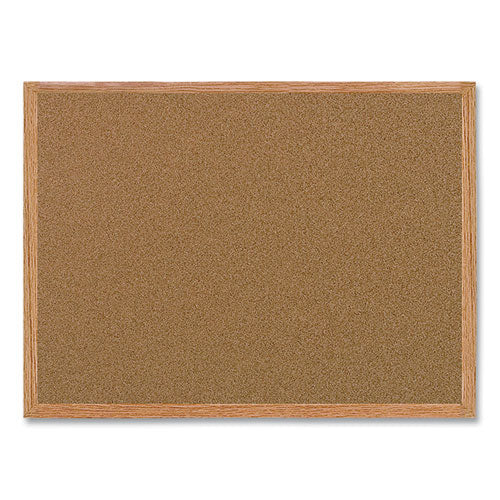 Value Cork Bulletin Board with Oak Frame, 24 x 36, Natural Surface, Oak Frame-(BVCMC070014231)