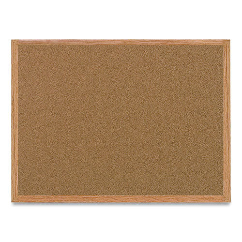 Value Cork Bulletin Board with Oak Frame, 36 x 48, Natural Surface, Oak Oak Frame-(BVCSF152001239)