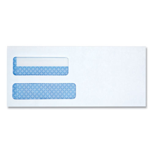 Double Window Business Envelope, #10, Square Flap, Gummed Closure, 4.13 x 9.5, White, 500/Box-(UNV36103)