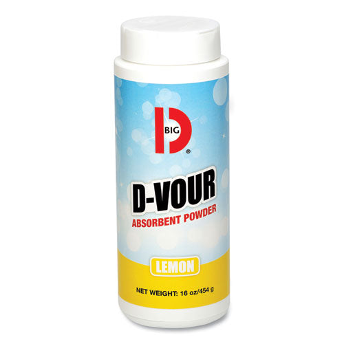 D-Vour Absorbent Powder, Lemon, 16 oz Canister, 6/Carton-(BGD166)