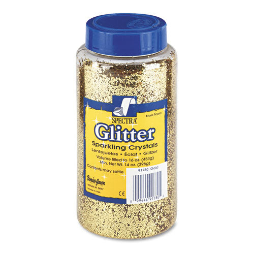 Spectra Glitter, 0.04 Hexagon Crystals, Gold, 16 oz Shaker-Top Jar-(PAC91780)