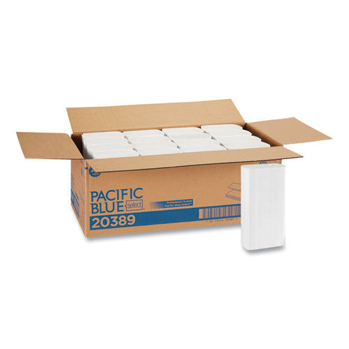 Pacific Blue Select Folded Paper Towels, 1-Ply, 9.2 x 9.4, White, 250/Pack, 16 Packs/Carton-(GPC20389)