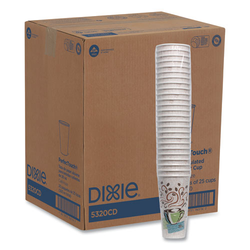 PerfecTouch Paper Hot Cups, 20 oz, Coffee Haze Design, 25/Sleeve, 20 Sleeves/Carton-(DXE5320CD)