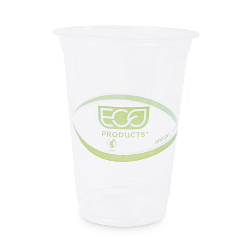 GreenStripe Renewable and Compostable Cold Cups, 16 oz, Clear, 50/Pack, 20 Packs/Carton-(ECOEPCC16GS)