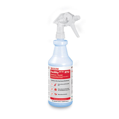 Facility+ RTU Disinfectant, Safe-to-Ship, Unscented, 32 oz, 6/Carton-(MLB04640086)