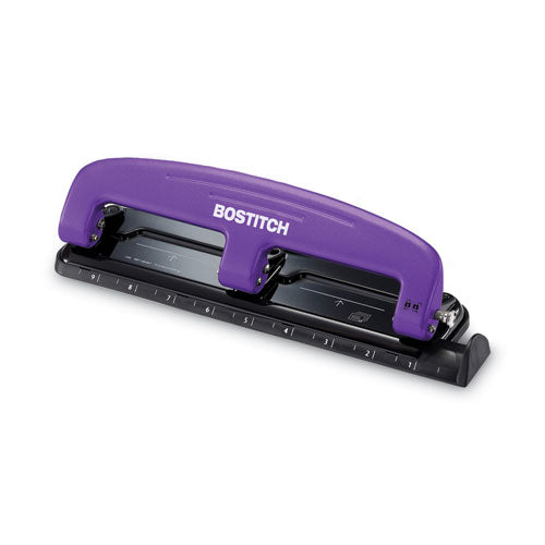 12-Sheet EZ Squeeze Three-Hole Punch, 9/32" Holes, Purple/Black-(ACI2105)