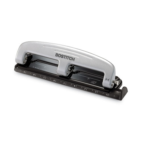 12-Sheet EZ Squeeze Three-Hole Punch, 9/32" Holes, Black/Silver-(ACI2101)